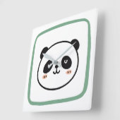 Panda hoofd minimalistische grafische icoon vierkante klok (Hoek)