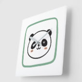 Panda hoofd minimalistische grafische icoon vierkante klok (Hoek)