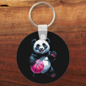 Panda Hoops - Schattigee basketbalspeler Sticker Sleutelhanger (Voorkant)