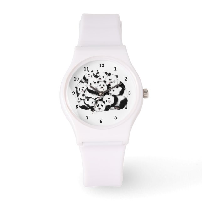Panda Horloge Familie Panda's (Voorkant)