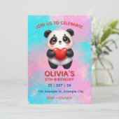 Panda houdt hart vast kaart (Staand voorkant)