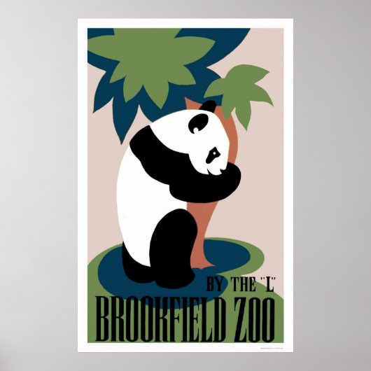 Panda houdt van Boom bij Zoo 1938 WPA Poster (Voorkant)