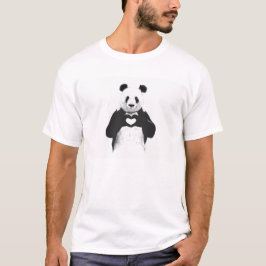Panda houdt van grappige T-shirt design