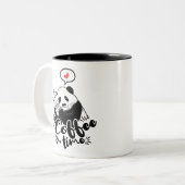 Panda houdt van koffie tweekleurige koffiemok (Voorkant links)