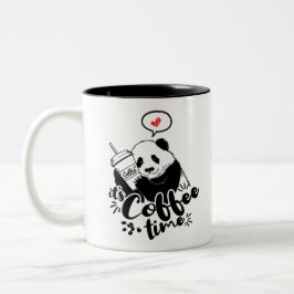 Panda houdt van koffie tweekleurige koffiemok