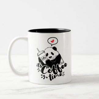 Panda houdt van koffie tweekleurige koffiemok