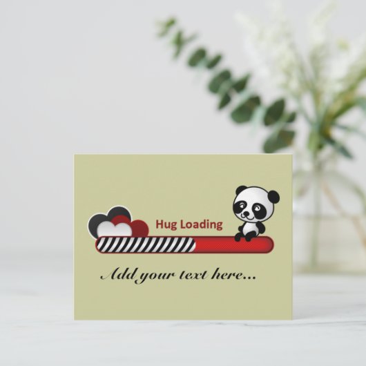Panda Hug Loading Briefkaart (Staand voorkant)