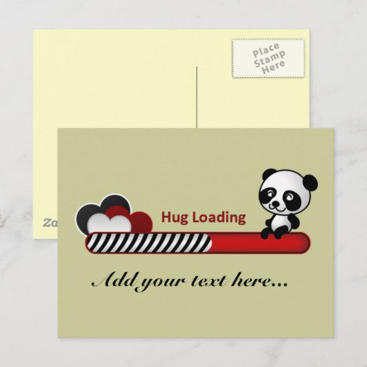 Panda Hug Loading Briefkaart (Voorkant / Achterkant)