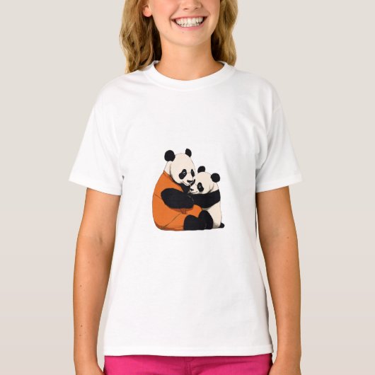 Panda Hugging Design – Schattige en hartverwarmend T-shirt (Voorkant)