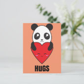Panda Hugs Briefkaart (Staand voorkant)