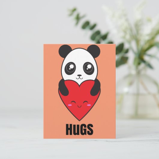 Panda Hugs Briefkaart (Staand voorkant)