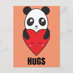 Panda Hugs Briefkaart