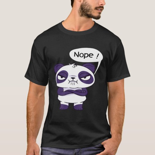 Panda I Nope Fun I No Nope No Funny T-shirt (Voorkant)