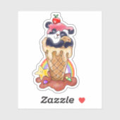 Panda Ice Cream Dessert | Sticker (Vel)