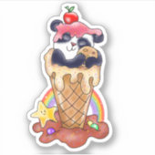 Panda Ice Cream Dessert | Sticker (Voorkant)