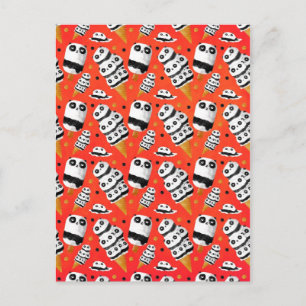 Panda Ice Cream Pattern Briefkaart