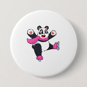 Panda Ice skating Ice schaatsen Ronde Button 7,6 Cm (Voorkant)