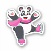 Panda Ice skating Ice schaatsen Sticker (Voorkant)