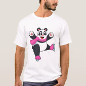 Panda Ice skating Ice schaatsen T-shirt (Voorkant)