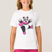 Panda Ice skating Ice schaatsen T-shirt (Voorkant)