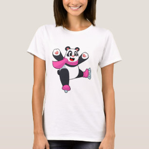 Panda Ice skating Ice schaatsen T-shirt