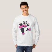 Panda Ice skating Ice schaatsen T-shirt (Voorkant volledig)