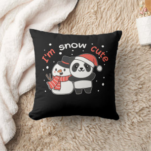 Panda Ik ben Sneeuwverkuffer Snowman Snow Pun Kussen