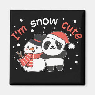 Panda ik ben Sneeuwverkuffer Snowman Snow Pun Magn Magneet