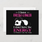 Panda ik heb borstkanker en ik heb geen energie briefkaart (Voorkant / Achterkant)
