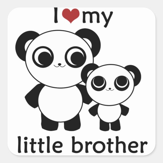 Panda - Ik hou van mijn broertje - sticker (Voorkant)