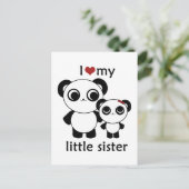 Panda - Ik hou van mijn kleine zus Briefkaart (Staand voorkant)