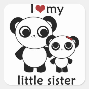 Panda - Ik hou van mijn kleine zus - sticker