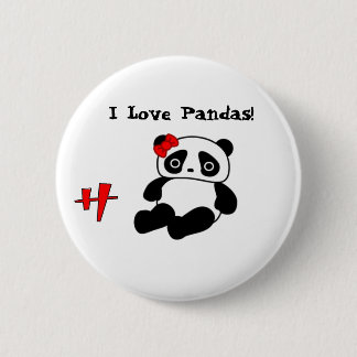 Panda, ik hou van Pandas. - Gepersonaliseerd Ronde Button 5,7 Cm