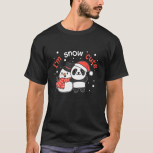 Panda Ik Sneeuw Lieve Sneeuwman Sneeuw Woordspelin T-shirt