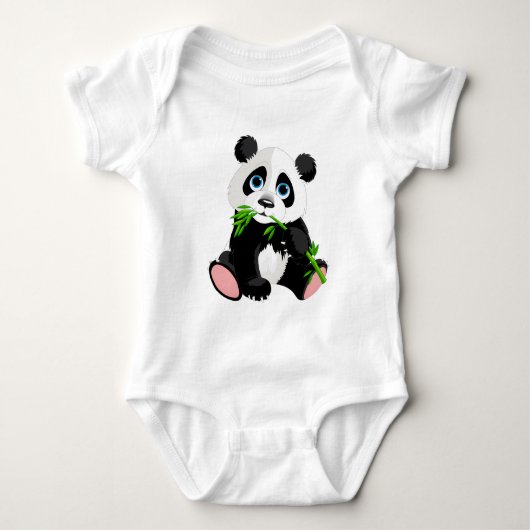 Panda illustratie Design Baby Jersey Bodysuit (Voorkant)
