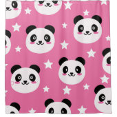 Panda Illustratie Douchegordijn (Voorkant)