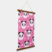 Panda Illustratie Hangend Wandkleed (Gebogen)