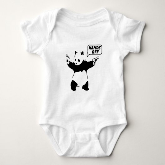 Panda-illustratie ontwerp baby jersey romper (Voorkant)