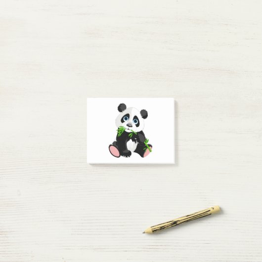 Panda illustratie ontwerp post-it® notes (Op bureau)