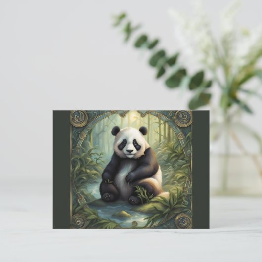 Panda im Wald Briefkaart (Staand voorkant)