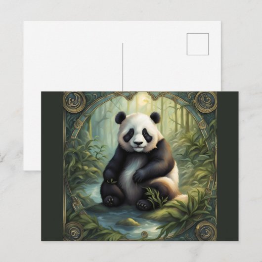 Panda im Wald Briefkaart (Voorkant / Achterkant)