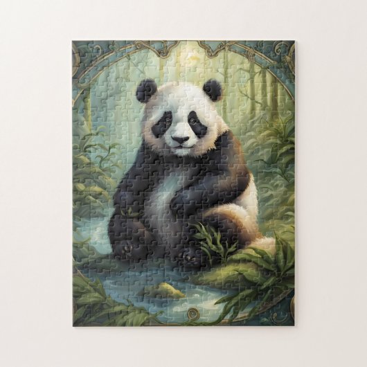 Panda im Wald Legpuzzel (Verticaal)