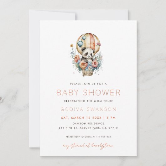 Panda in a Hot Air Balloon Kaart (Voorkant)