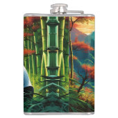 Panda in Bamboe bos op / berg Heupfles (Achterkant)