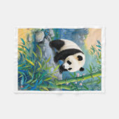 Panda in Bamboebos Worpdeken Fleece Deken (Voorkant (Horizontaal))