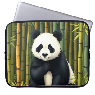 Panda in Bamboo Forest Laptop Sleeve Hoesje