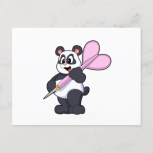 Panda in Darts met Dart Briefkaart