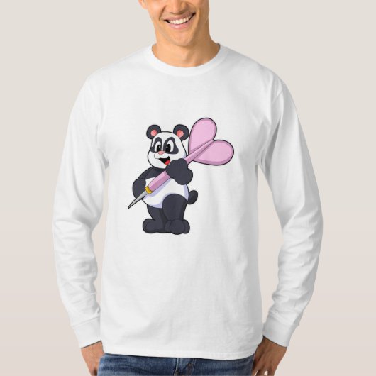 Panda in Darts met Dart T-shirt (Voorkant)