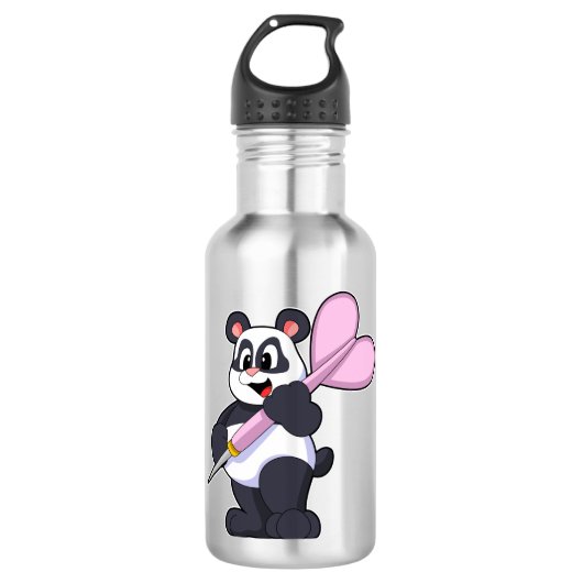 Panda in Darts met Dart Waterfles (Voorkant)