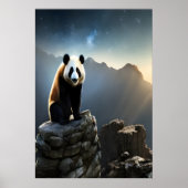 Panda in de bergen | AI Art Poster (Voorkant)